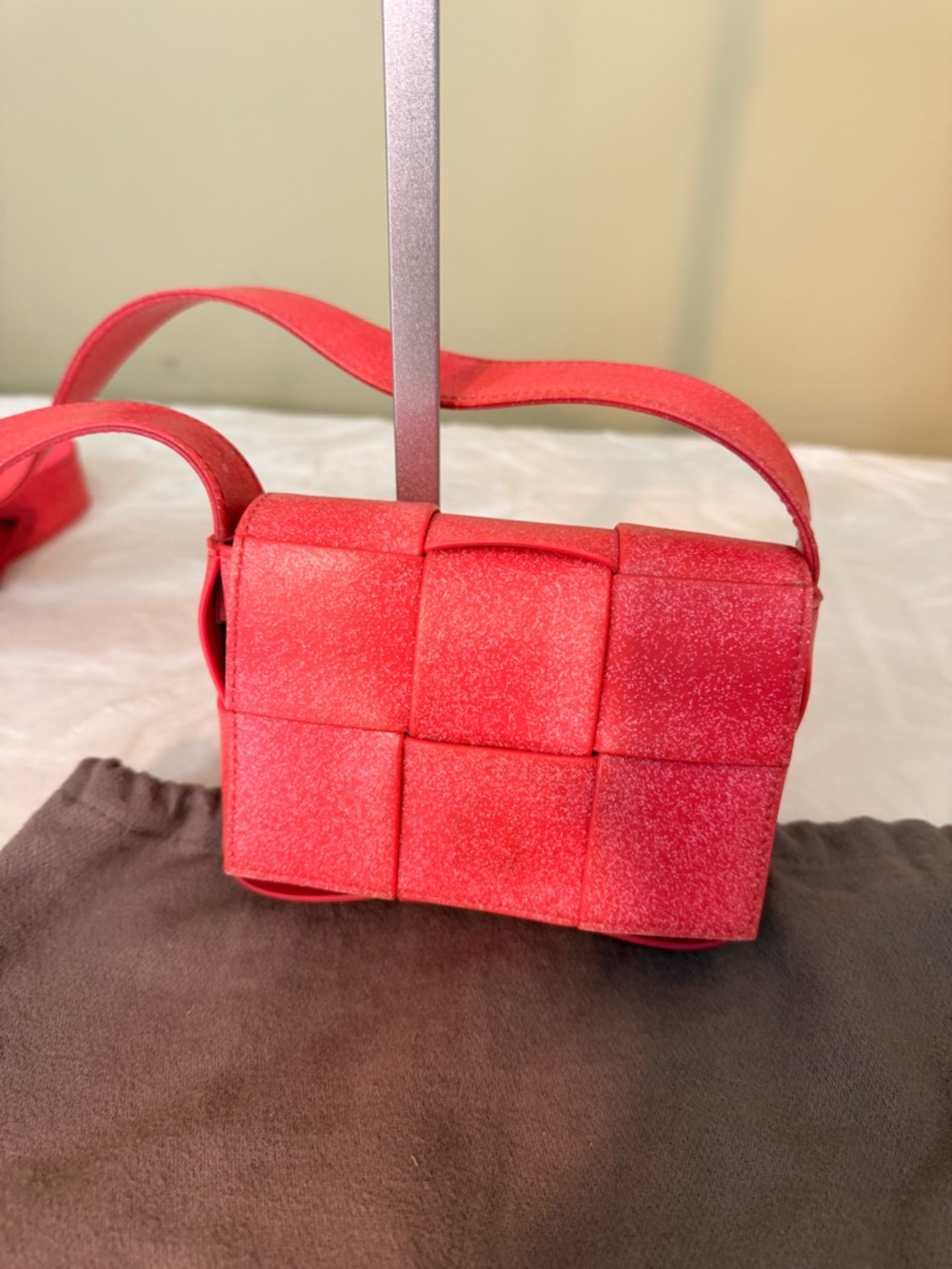 Bottega Veneta Rubber Maxi Intrecciato Extra Mini Crossbody Bag